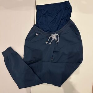 Figs Zamora Maternity Jogger scrub pants in Dark Harbor